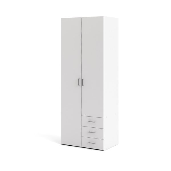Bílá šatní skříň 78x200 cm Space – Tvilum-image-3