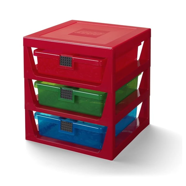 Červený organizér se 3 zásuvkami LEGO®