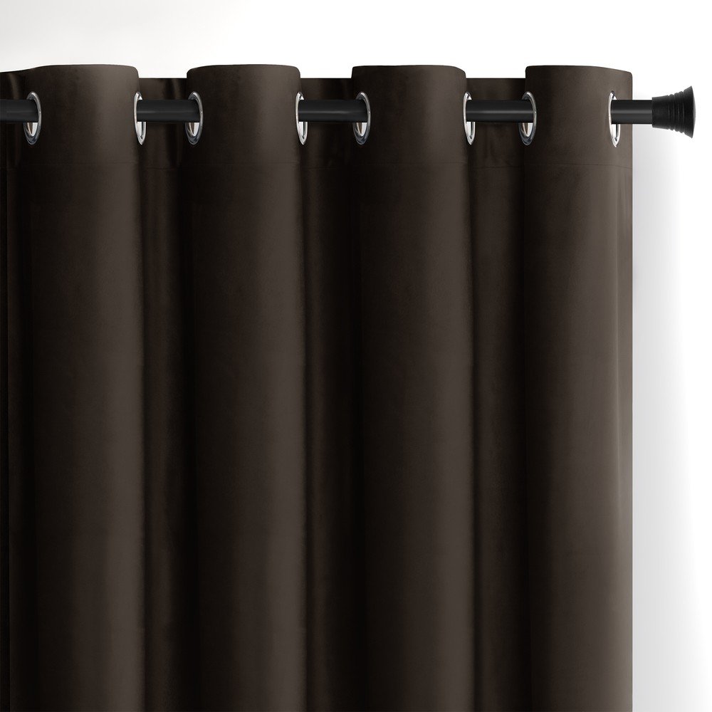 Hnedý zamatový dimout záves 140x270 cm Eyelets – Restilo