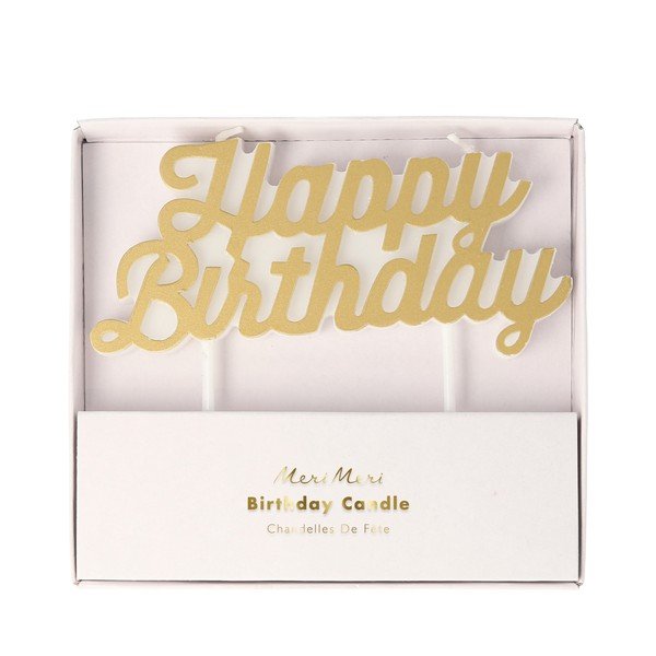 Dortová svíčka Happy Birthday – Meri Meri