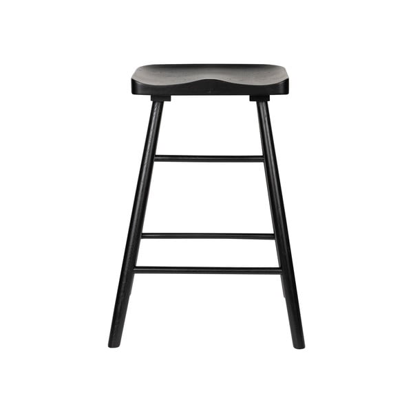 Černá barová židle z dubového dřeva 64 cm Vander – White Label