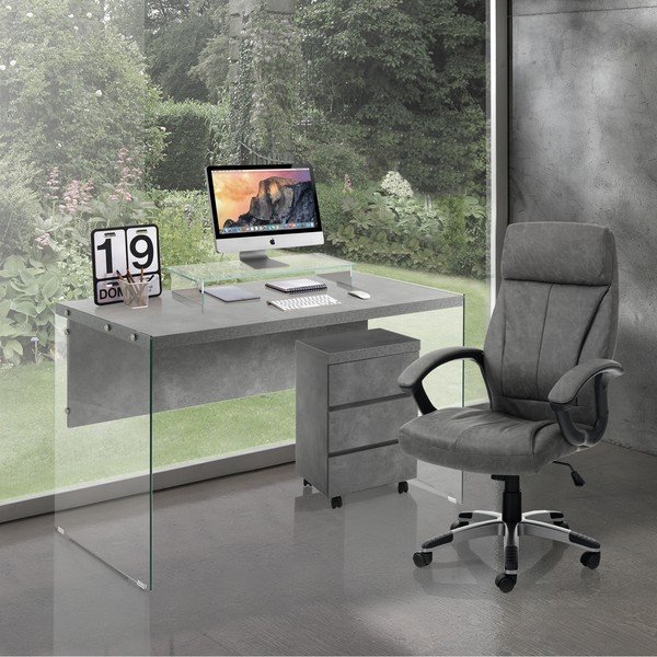 Tmavě šedá kancelářská židle z imitace kůže Rye – Tomasucci-image-1