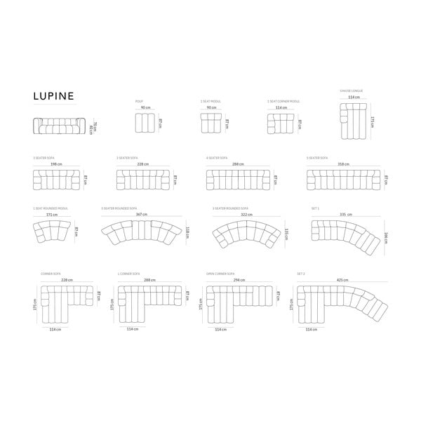 Tyrkysový modul pohovky (středový díl) Lupine – Micadoni Home-image-4