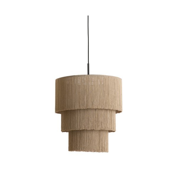 Taupe závěsné svítidlo s textilním stínidlem ø 10 cm Malaika – Light & Living