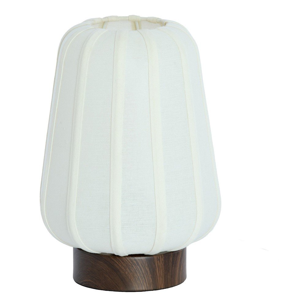Bílá kovová stolní lampa s textilním stínidlem (výška 29 cm) Bibia – Light & Living