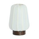 Bílá kovová stolní lampa s textilním stínidlem (výška 29 cm) Bibia – Light & Living
