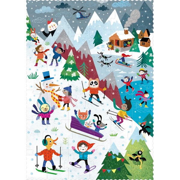 Oboustranné puzzle na horách v létě a zimě Londji-image-3