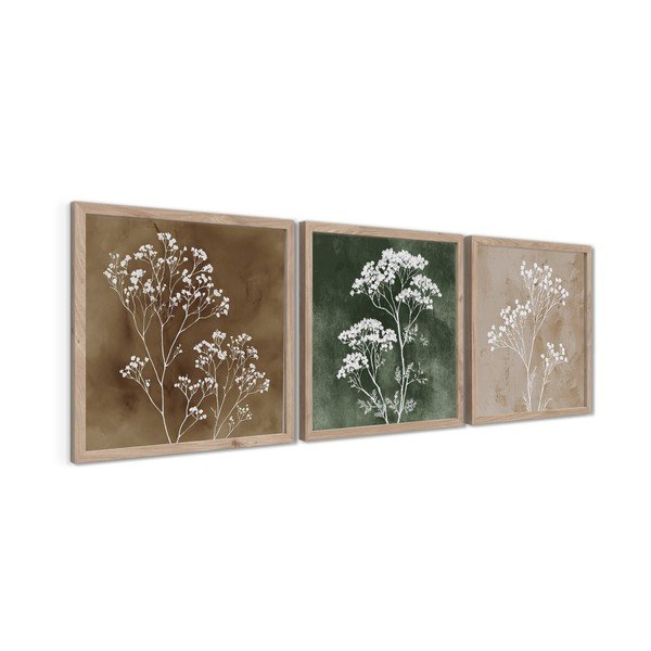 Obrazy v sadě 3 ks 30x30 cm Floral Imprint – Styler-image-3