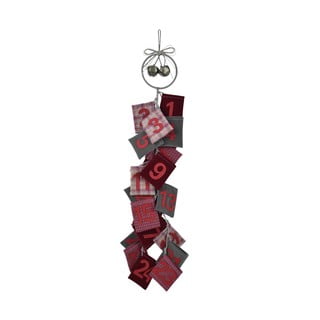 Červený závěsný adventní kalendář z vlny Ego Dekor Advent, výška 77 cm