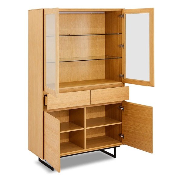 Hnědá vitrína v dekoru dubového dřeva Furnhouse Tokyo-image-3