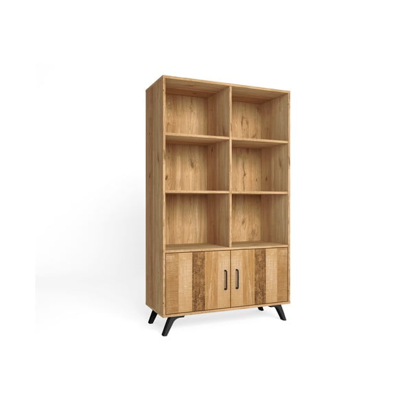 Knihovna v dekoru dubu v přírodní barvě 92x160 cm Nordic – Marckeric-image-2