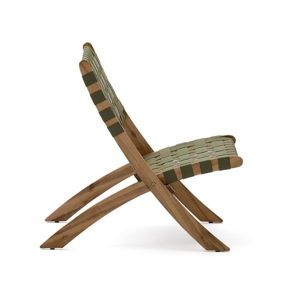 Zelené dřevěné zahradní křeslo Chabeli – Kave Home-image-3