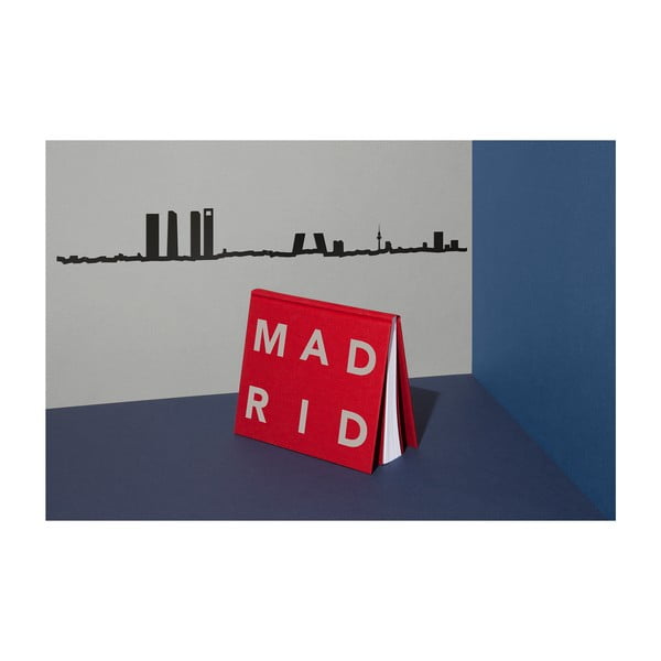 Černá nástěnná dekorace se siluetou města The Line Madrid XL