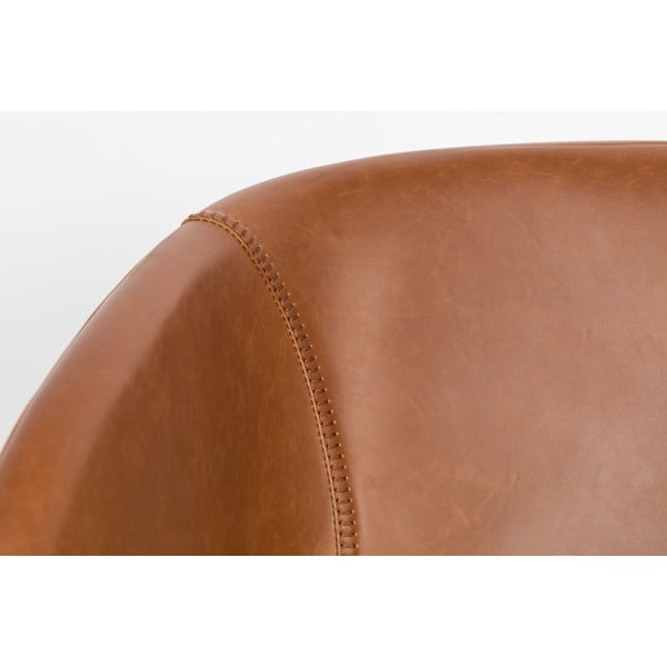 Hnědé křeslo z imitace kůže Zuiver Feston-image-1