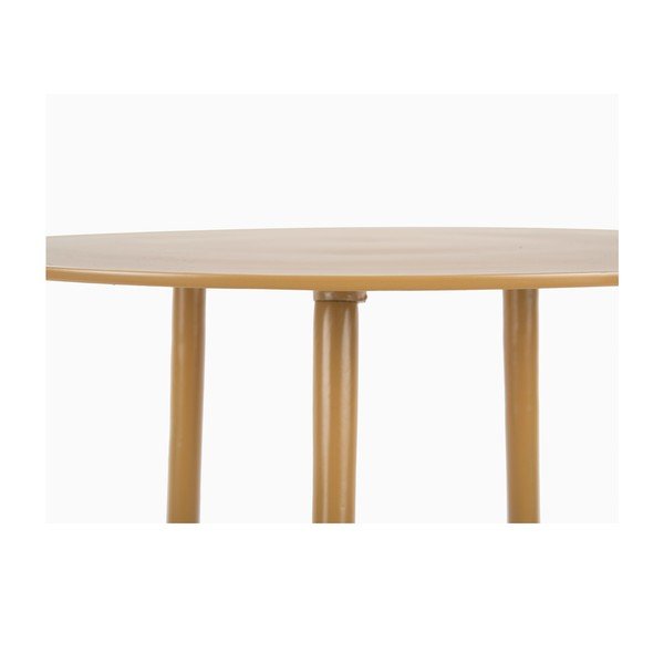 Hořčicově žlutý kovový odkládací stolek Leitmotiv Supreme, ø 37 cm-image-1