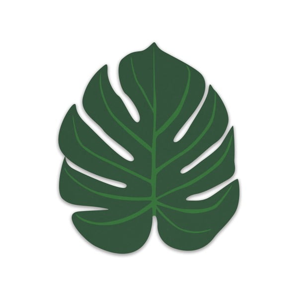 Zelený koberec ve tvaru listu monstery Little Nice Things, 80 x 100 cm