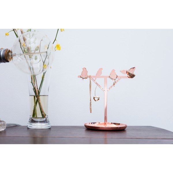 Stojan na šperky v měděné barvě Kikkerland Bird, výška 20 cm-image-1