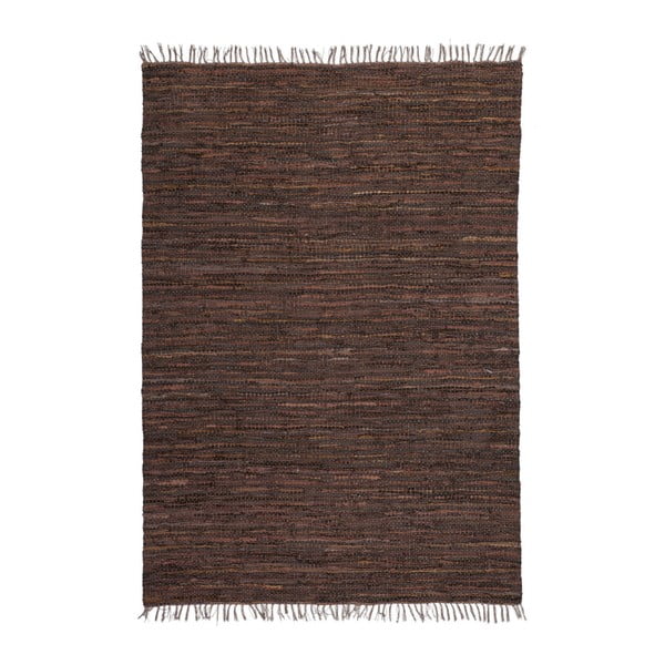 Hnědý kožený koberec Kayoom Rajpur, 60x90cm
