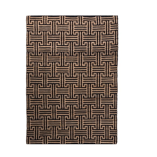 Černý/v přírodní barvě ručně tkaný koberec s příměsí juty 160x230 cm Meander Jute – Flair Rugs