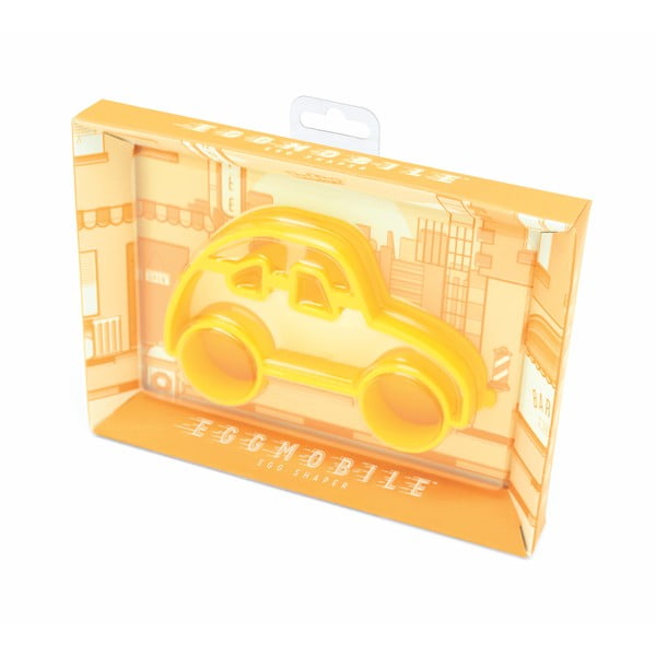 Žlutá formička na vajíčka ve tvaru auta Luckies of London Eggmobile