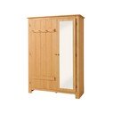 Šatní skříň z borovicového dřeva se zrcadlem v přírodní barvě 120x170 cm Bertram – Støraa