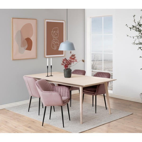Růžové čalouněné jídelní křeslo Emilia – Actona-image-1
