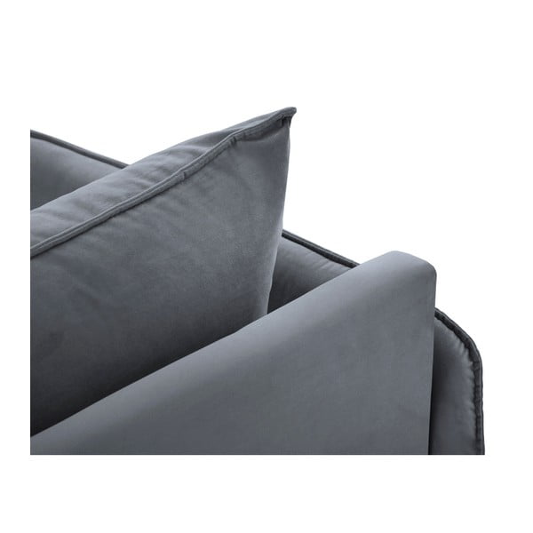 Šedá sametová lenoška Cosmopolitan Design Vienna, levý roh-image-3