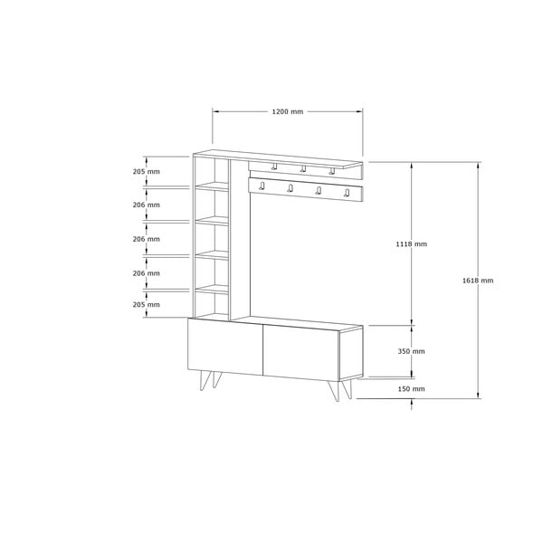 Bílá předsíňová sestava Bahar – Kalune Design-image-3