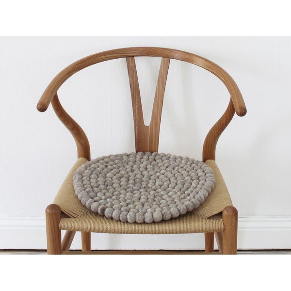 Pískově hnědý kuličkový vlněný podsedák Wooldot Ball Chair Pad, ⌀ 39 cm-image-2