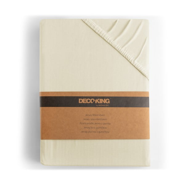 Béžové napínací prostěradlo jersey 90x200 cm Amber – Restilo-image-4