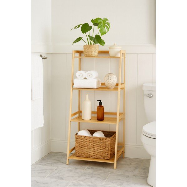 Bambusový koupelnový regál v přírodní barvě 52x115 cm Elori – Bonami Essentials-image-1