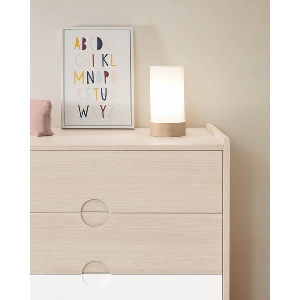 Bílá/v přírodní barvě dětská lampička z bukového dřeva Slat – Kave Home-image-1