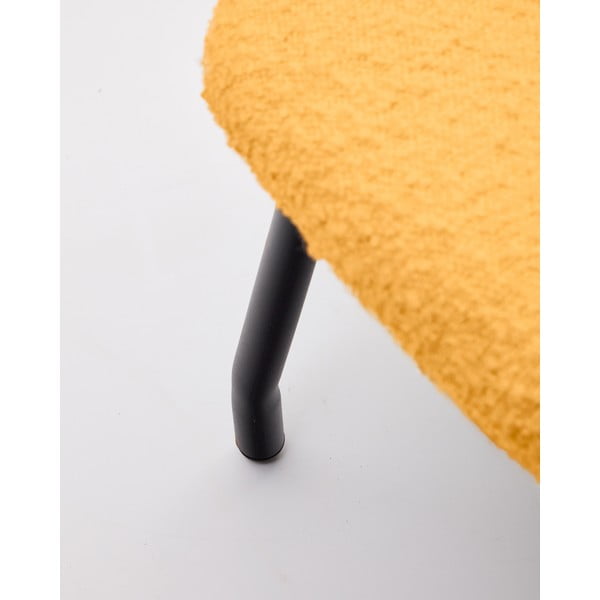 Taburet z textilie bouclé v hořčicové barvě Belina – Kave Home-image-3