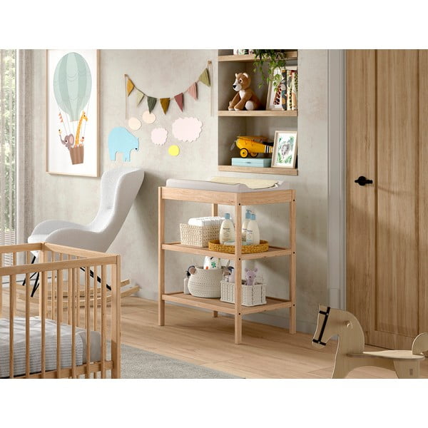 Přebalovací pult z bukového dřeva v přírodní barvě Dino – Vipack-image-1