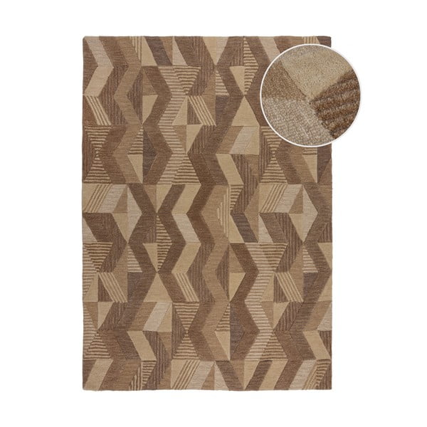 Hnědý ručně tkaný vlněný koberec 160x230 cm Moda Asher – Flair Rugs