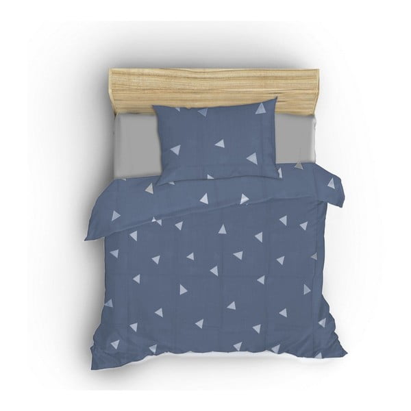 Modré povlečení na dvoulůžko 200x200 cm Üçgen – Mijolnir