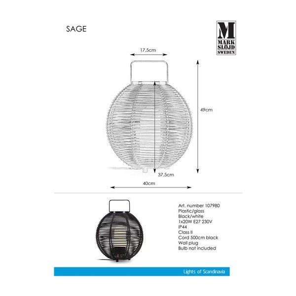 Černá stolní lampa Markslöjd Sage-image-3