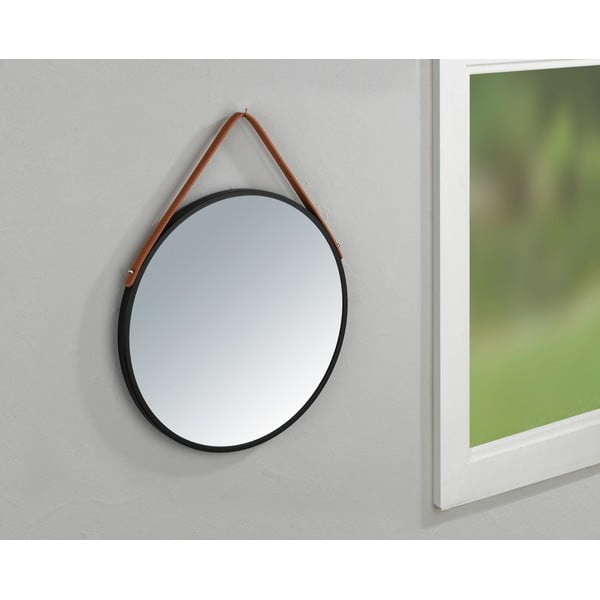 Černé závěsné zrcadlo Wenko Borrone, ø 40 cm-image-4
