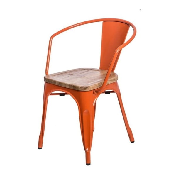 Oranžová židle D2 Paris Arms Ash Wood