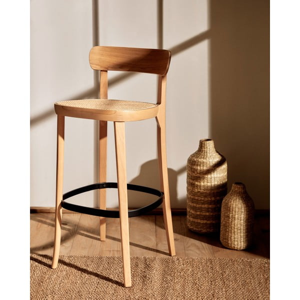 Barová židle v dekoru jasanu v přírodní barvě 99 cm Romane – Kave Home-image-1