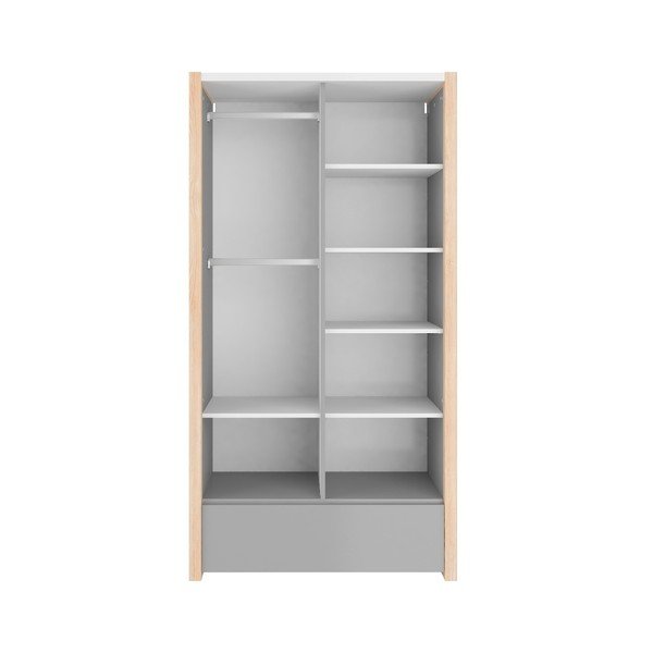 Šedá dvoudveřová šatní skříň BELLAMY Pinette-image-3