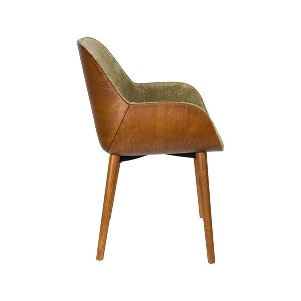 Zelené čalouněné jídelní křeslo s područkami Taylor – Dutchbone-image-3