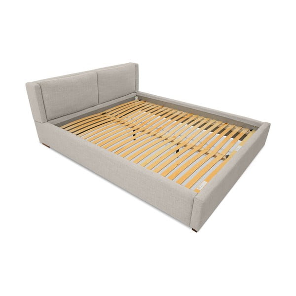 Světle šedá čalouněná dvoulůžková postel s roštem 140x200 cm Dreamer – Scandic-image-4