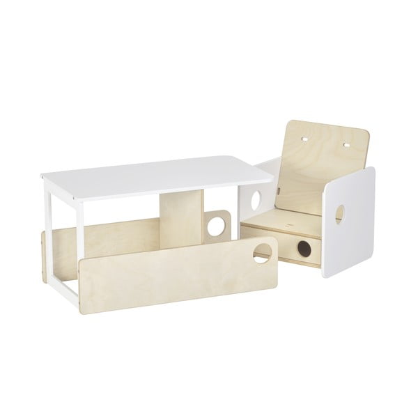 Bílá/v přírodní barvě jídelní židlička Nuun – Kave Home-image-4