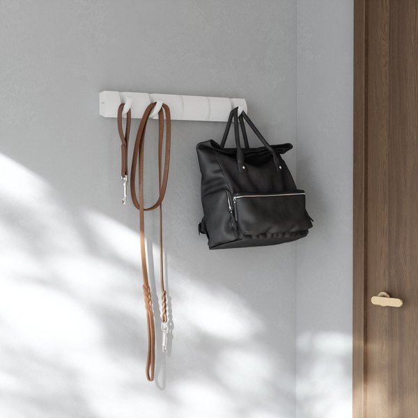Matně bílý nástěnný věšák z borovicového dřeva 51 cm Flip – Umbra-image-1