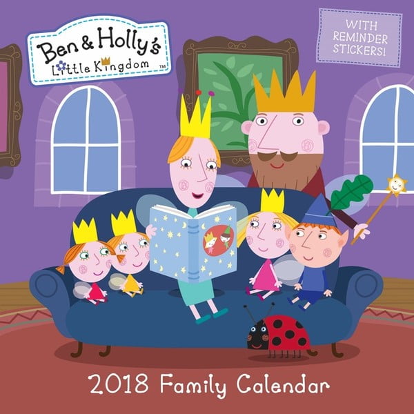 Nástěnný rodinný kalendář pro rok 2018 s lepíky Portico Designs Ben & Holly