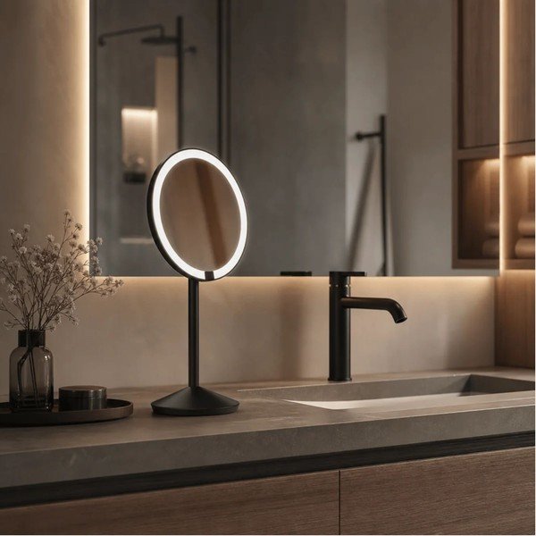Kosmetické zrcadlo s osvětlením/zvětšovací (zvětšení 5x) ø 12 cm – simplehuman-image-1