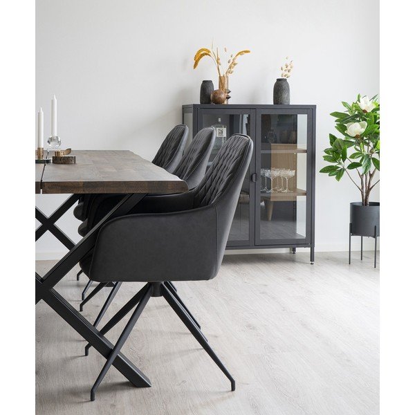 Tmavě šedé čalouněné jídelní křeslo Harbo – House Nordic-image-1