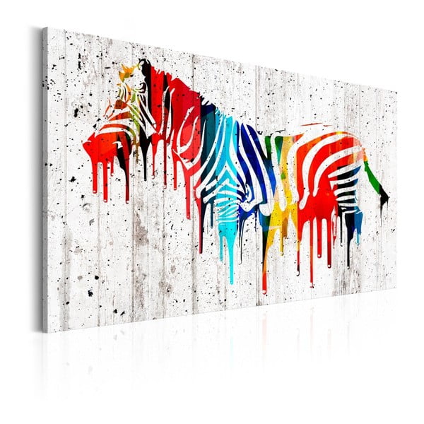 Vícedílný obraz na plátně Bimago Colourful Zebra, 60 x 90 cm