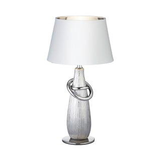 Bílá stolní lampa z keramiky a tkaniny Trio Thebes, výška 38 cm